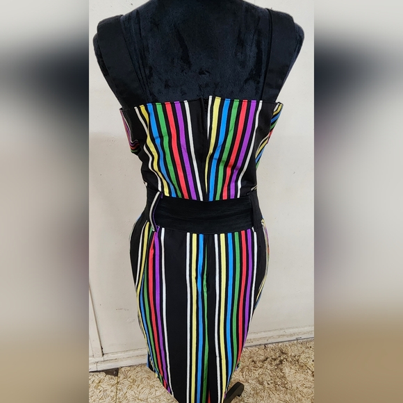 Switchblade Stiletto Pin-up colorful striped dress.  XL. - Picture 3 of 5